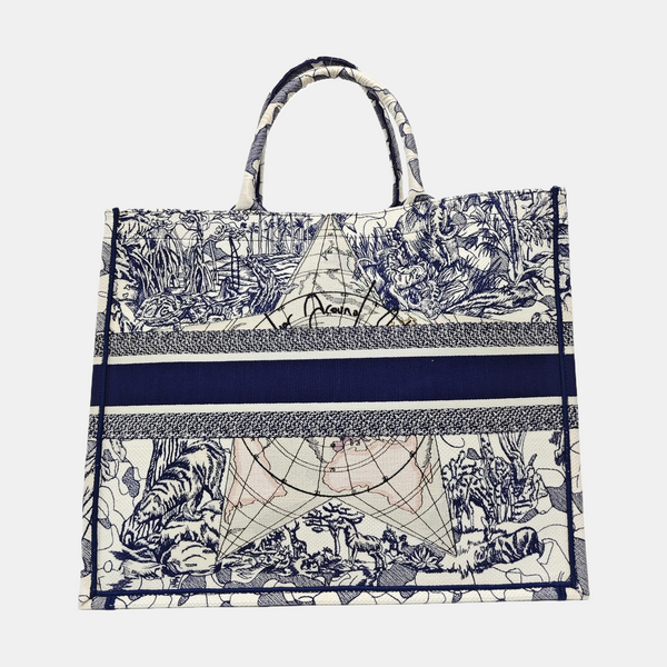 Book Tote Large Canvas Blue