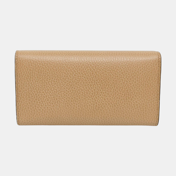 Cartera de piel de becerro marrón con G entrelazadas