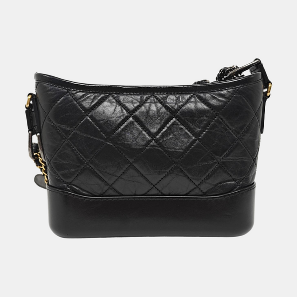 GABRIELLE Small Quilted Calfskin Black
