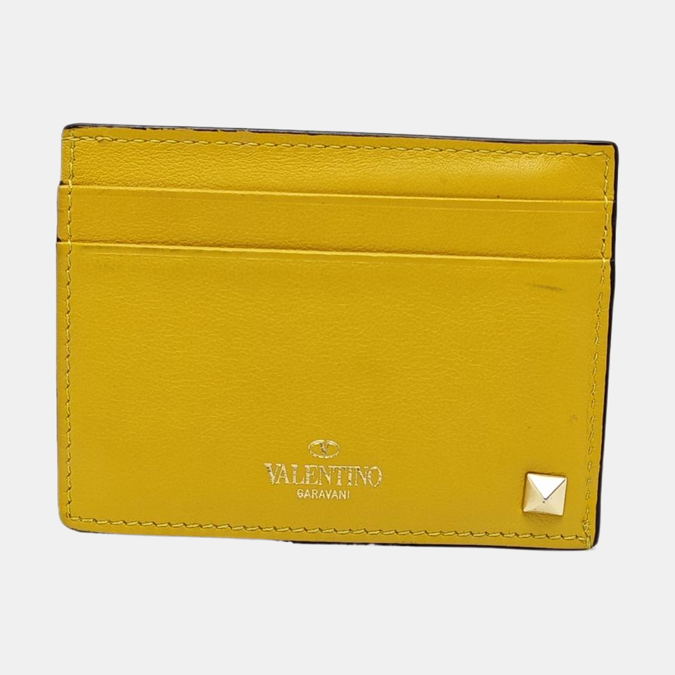 Leather Card Holder Yellow