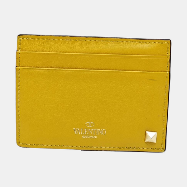 Leather Card Holder Yellow