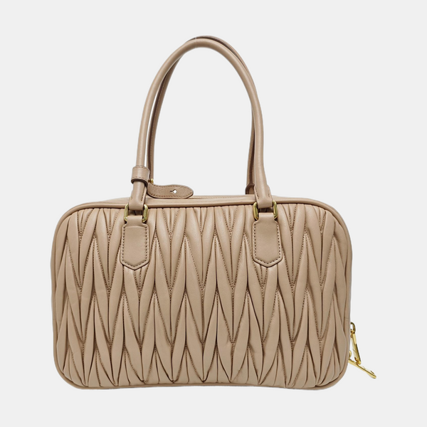 Arcadie Matelassé Quilted Lambskin Beige