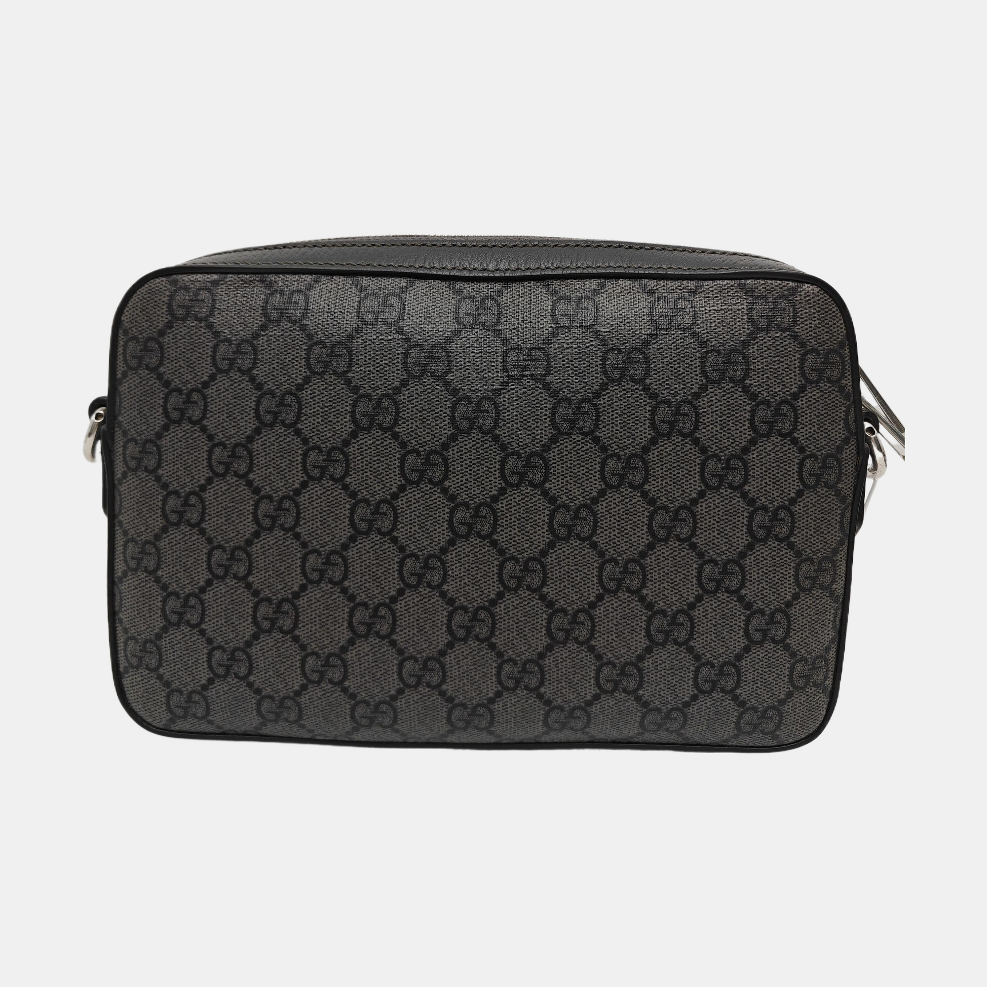 Ophidia Large Monogram Coated Canvas Gray
