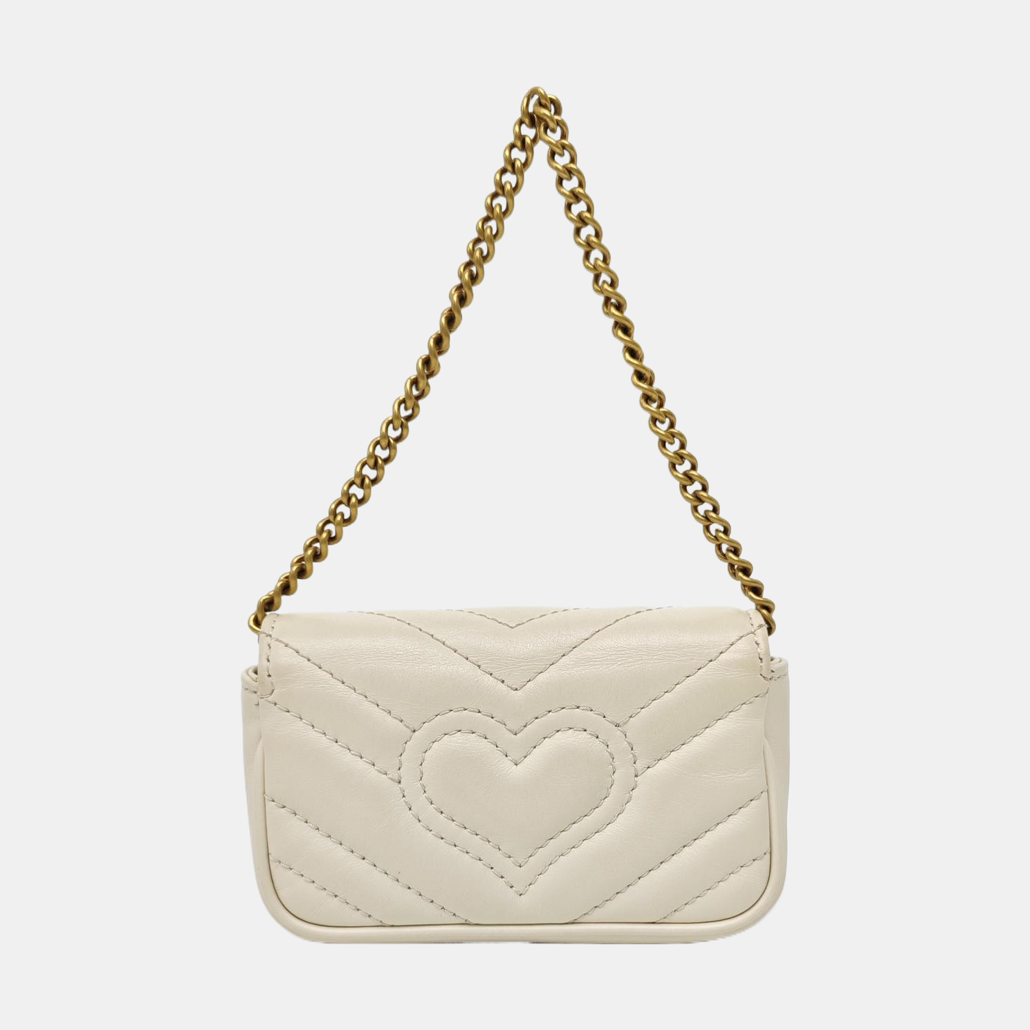 GG Marmont Super Mini Quilted Calfskin White