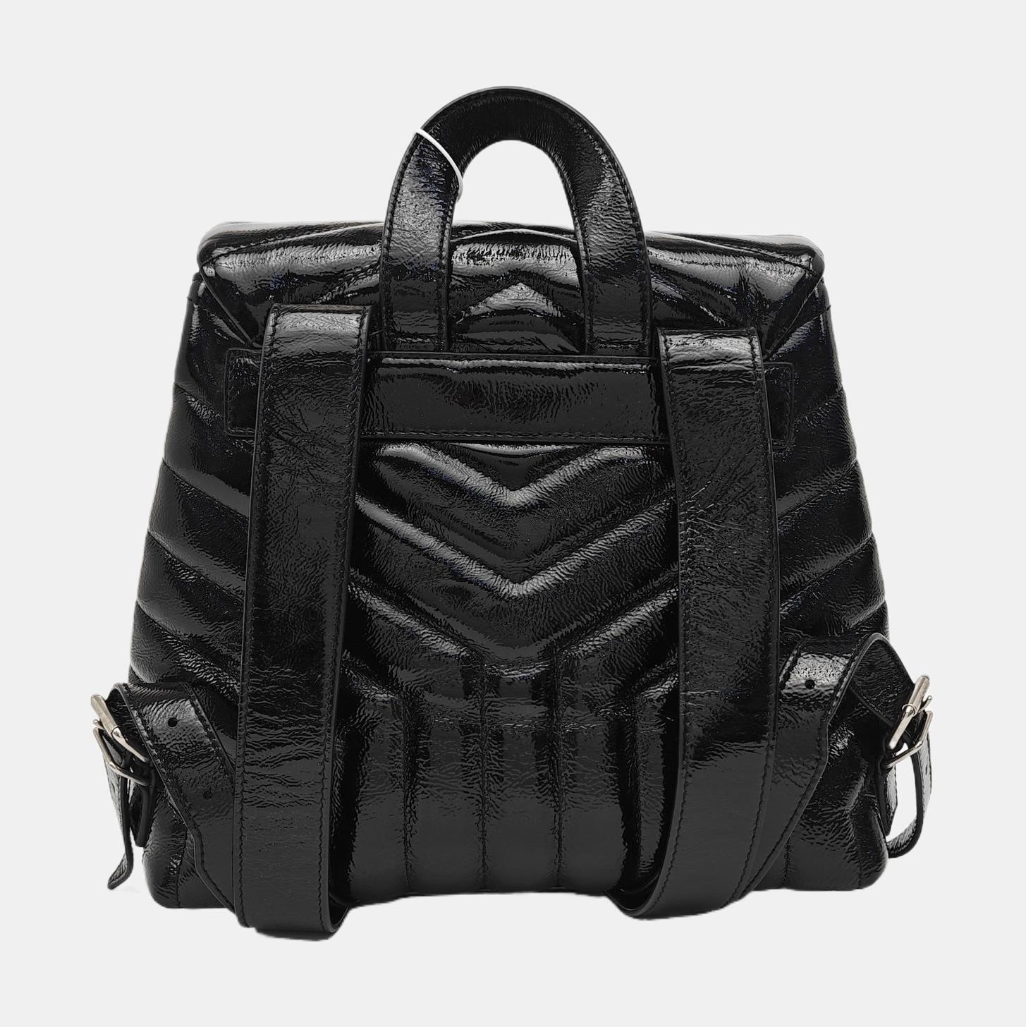 LOULOU Small Chevron Calfskin Black