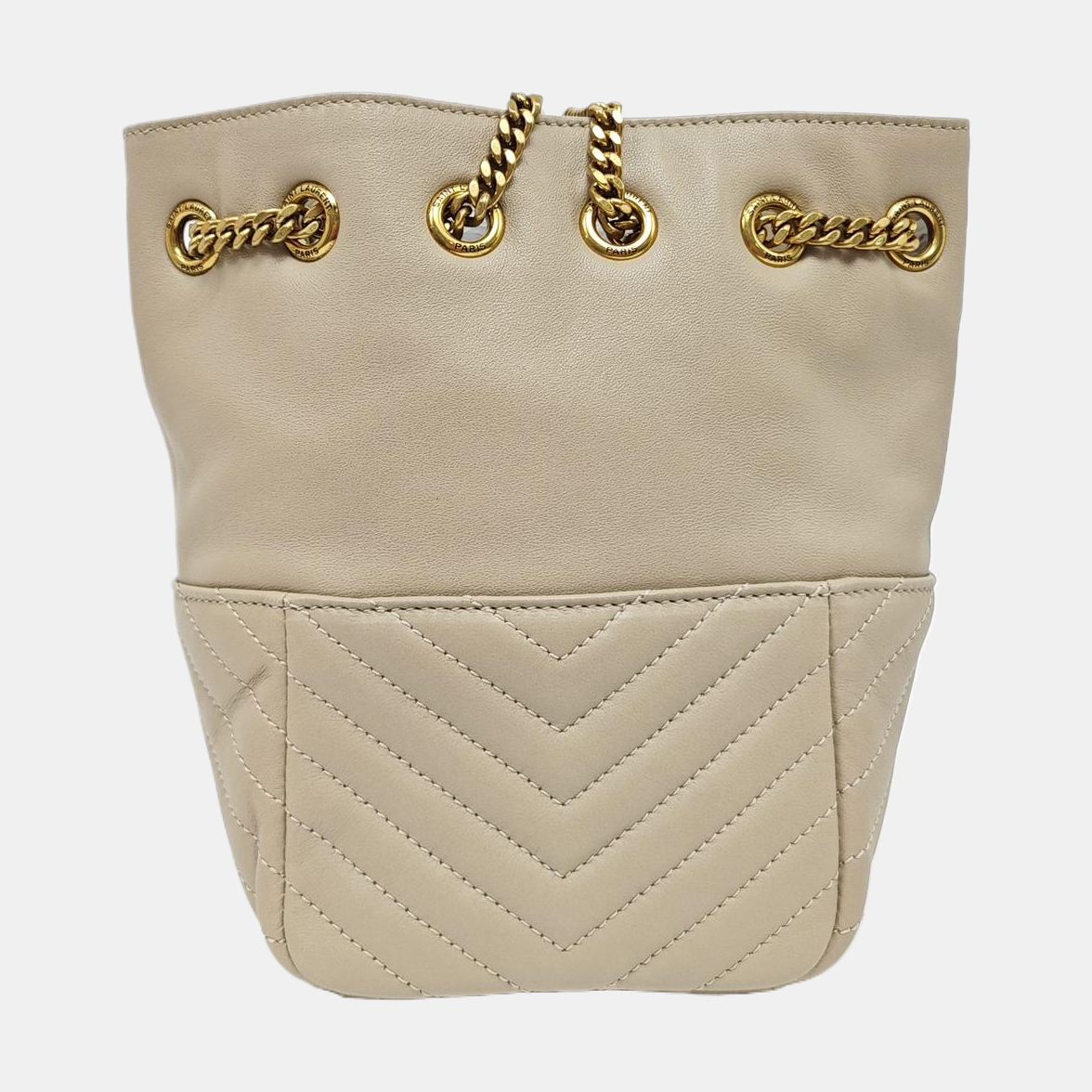 JOE Mini Chevron Lambskin Beige