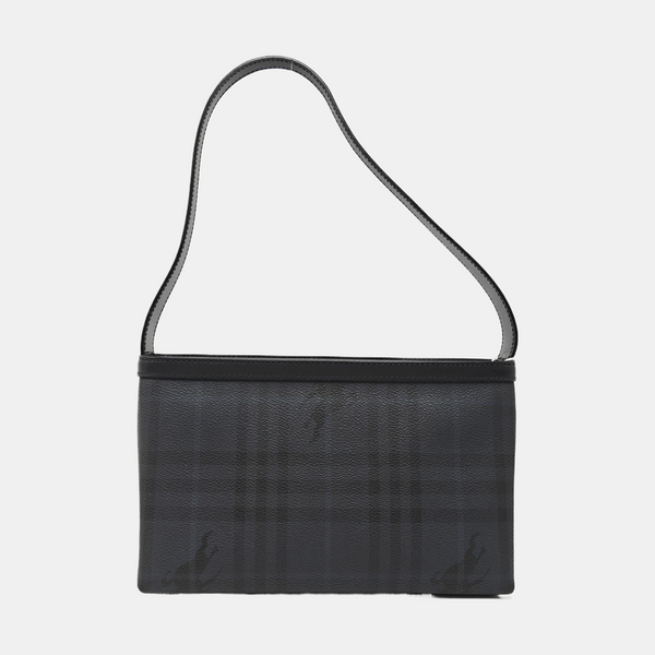 Coated Canvas Shoulder Bag Blue