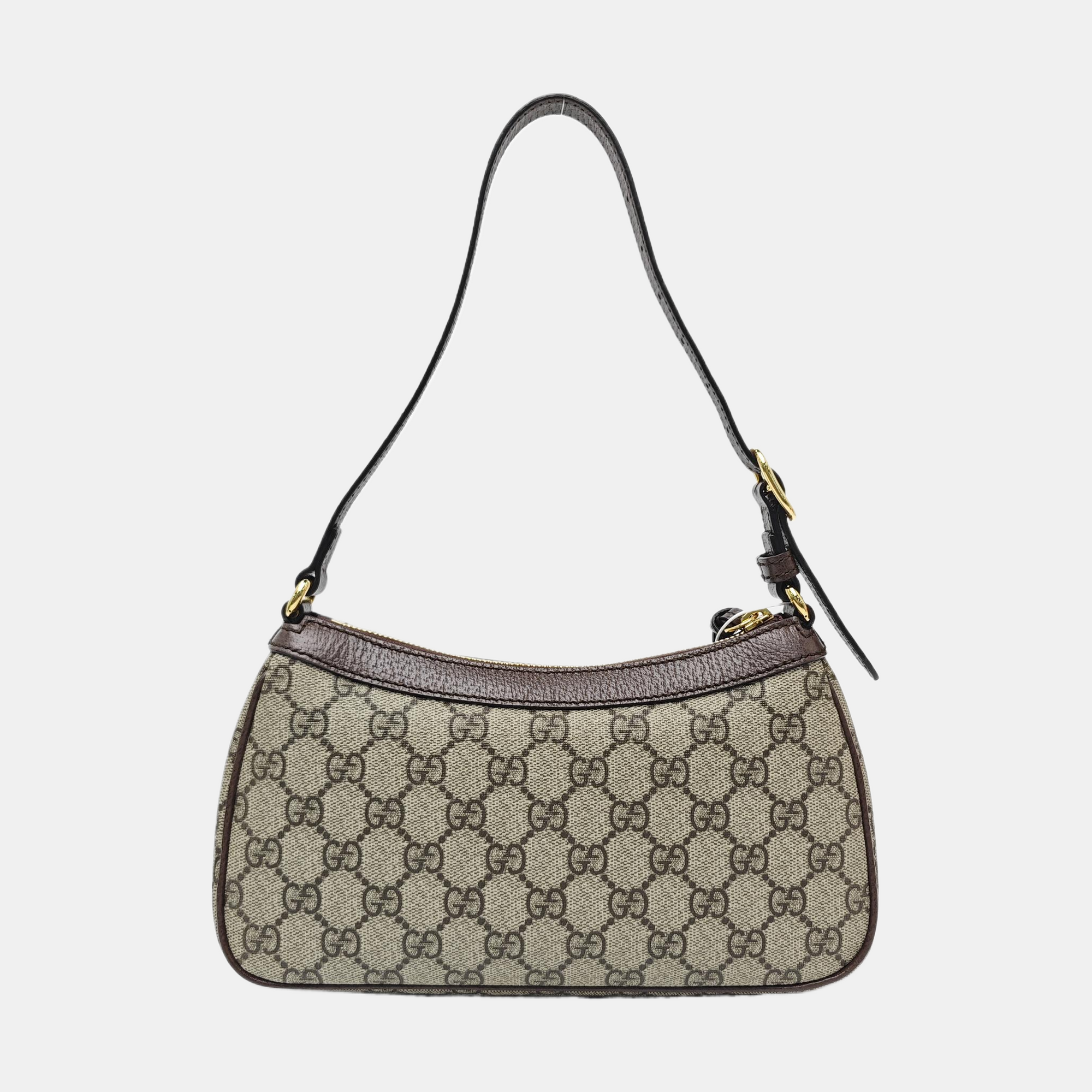 Ophidia Small Monogram Coated Canvas Brown