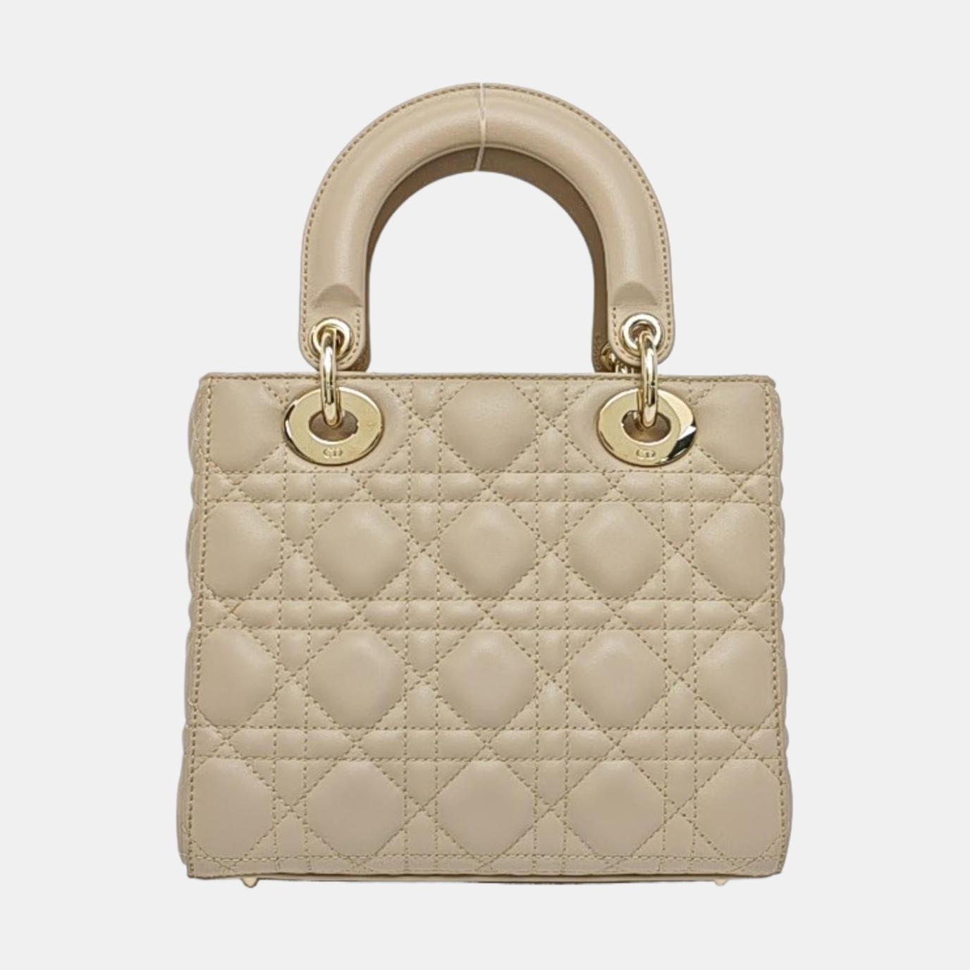 Lady Dior Small Cannage Lambskin Beige