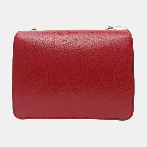 Interlocking G Small Calfskin Red
