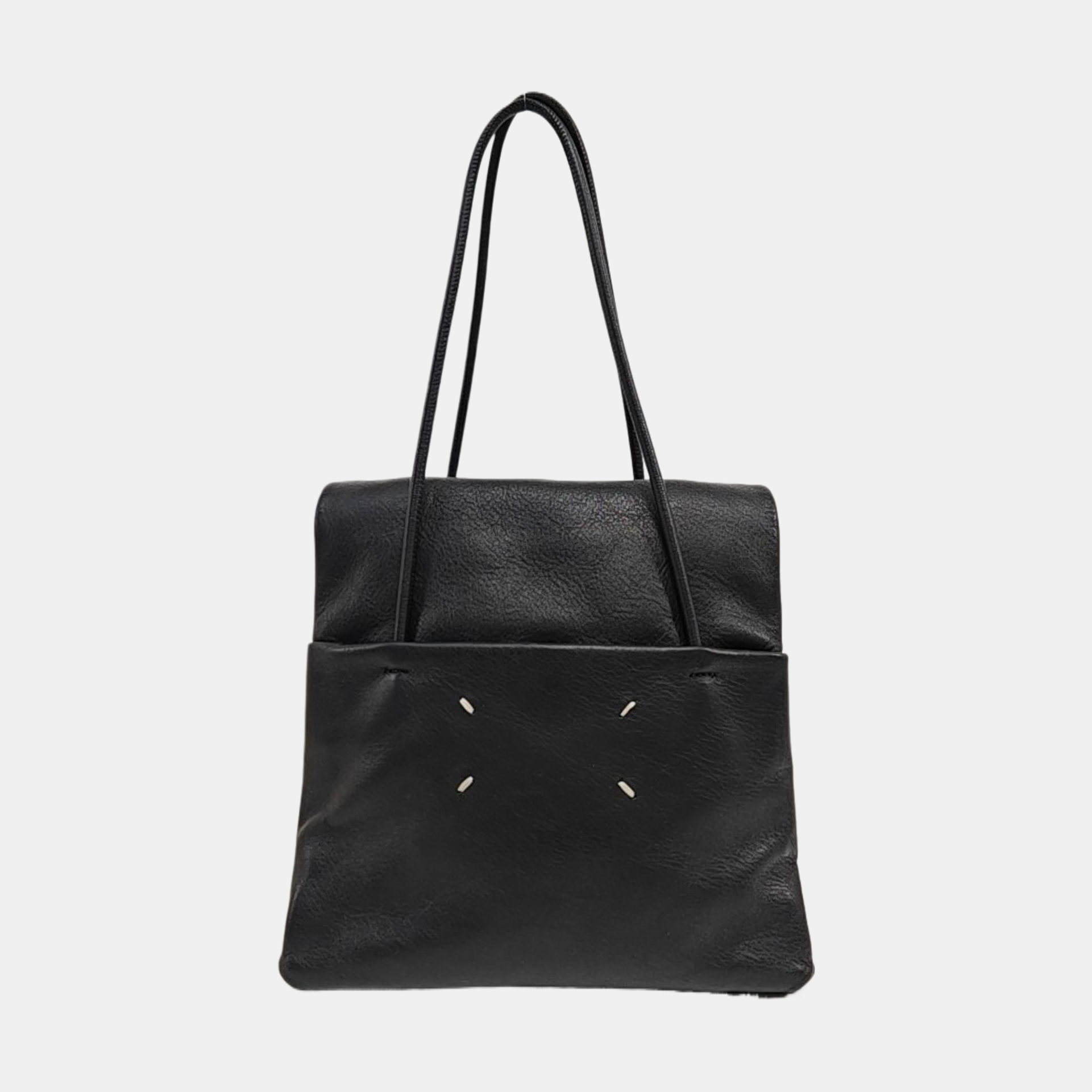 Calfskin Top Handle Bag Black