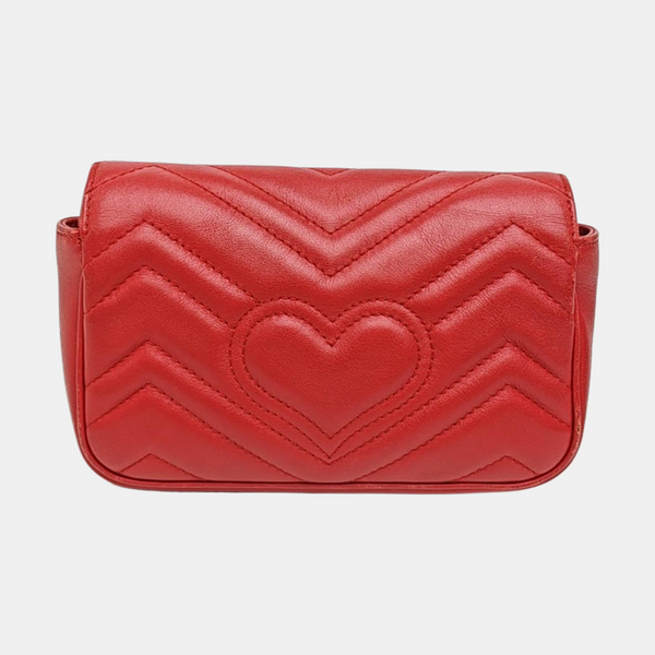 GG Marmont Mini Quilted Calfskin Red