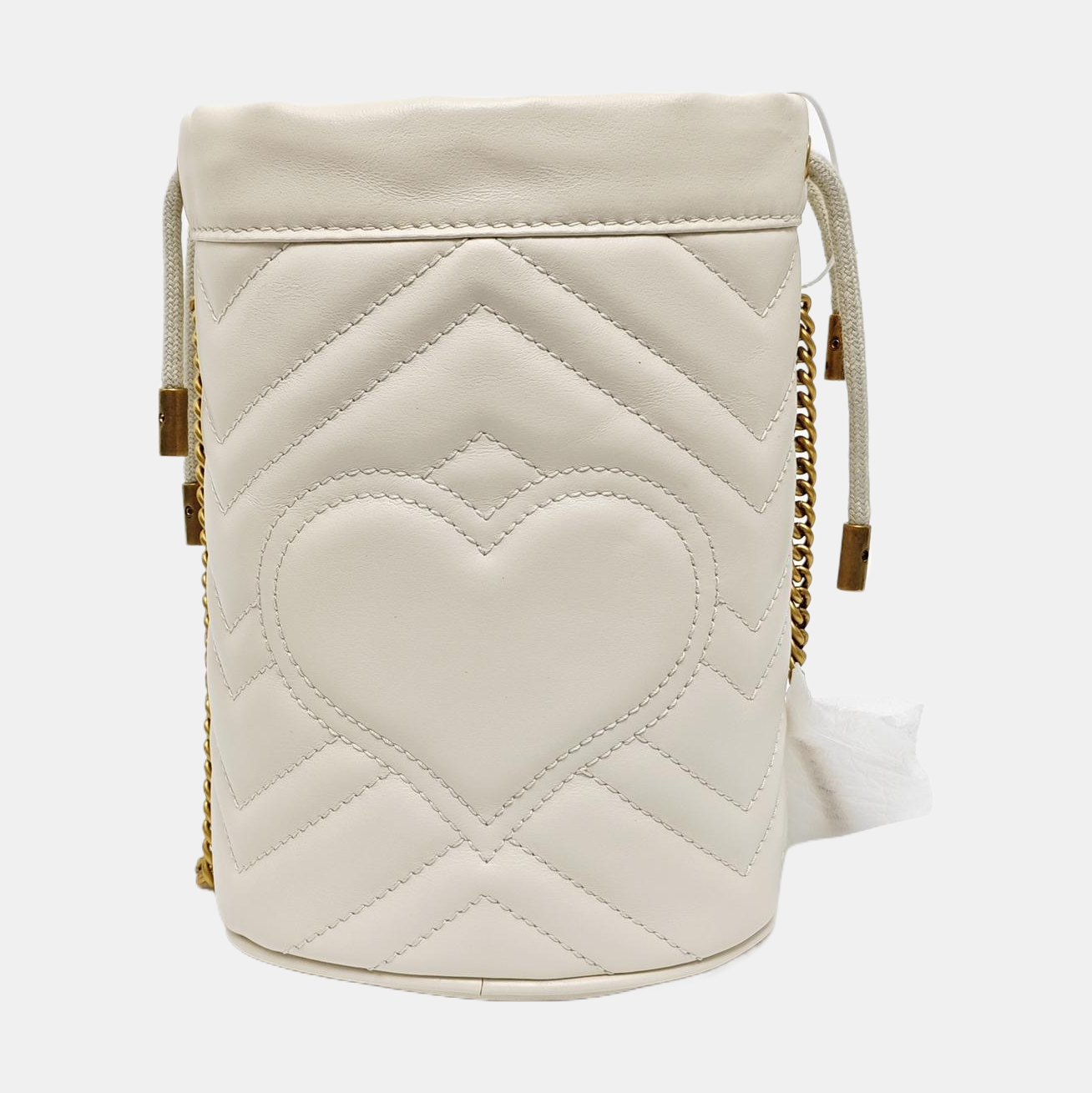 GG Marmont Mini Quilted Calfskin White
