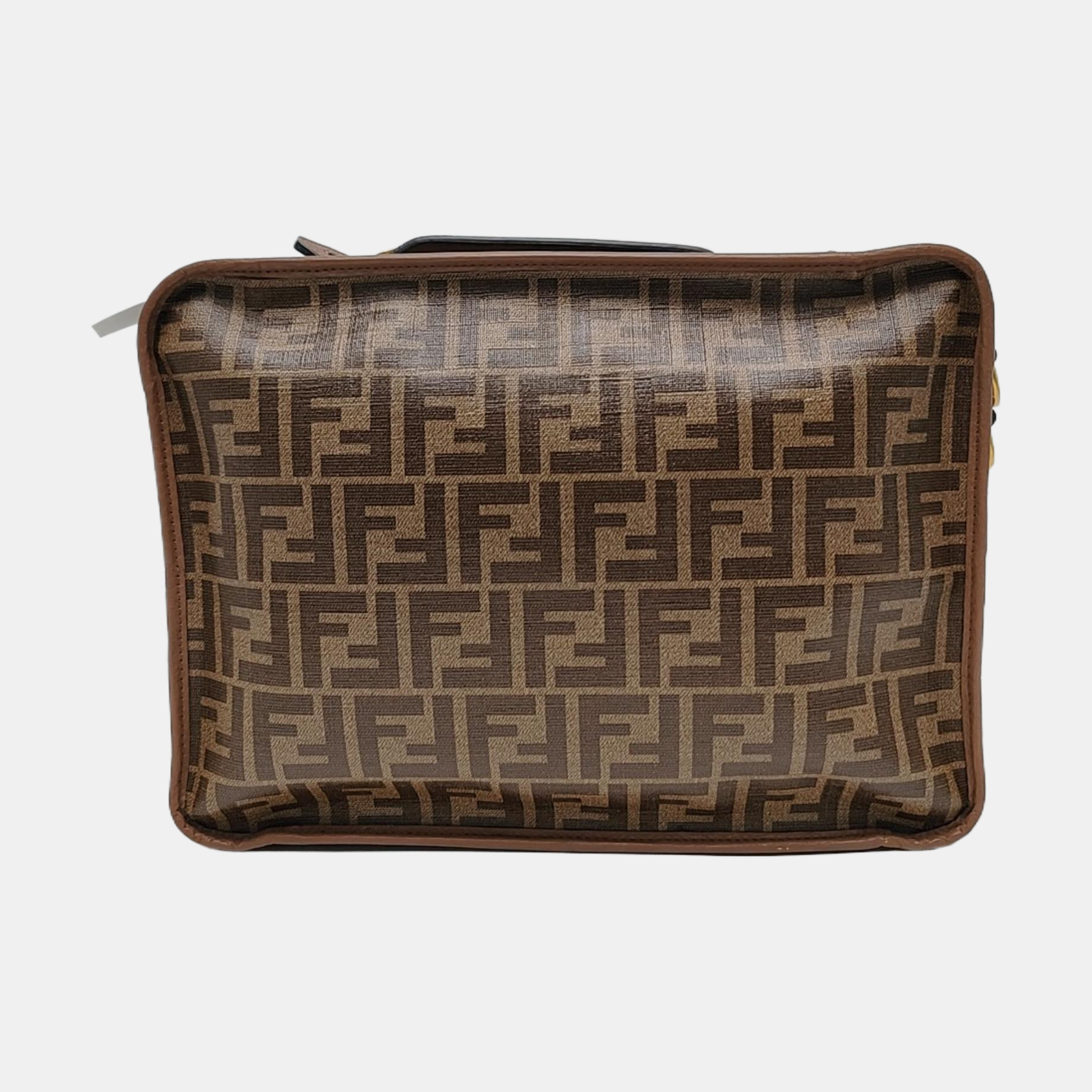 Coated Canvas Shoulder Bag Brown