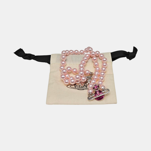 Faux Pearl Pink Necklace