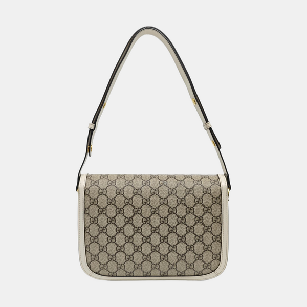 Horsebit 1955 Small Monogram Coated Canvas Beige