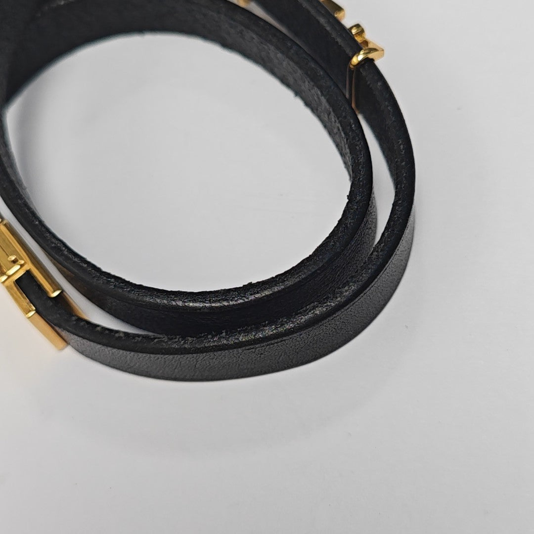 Leather Black Bangle