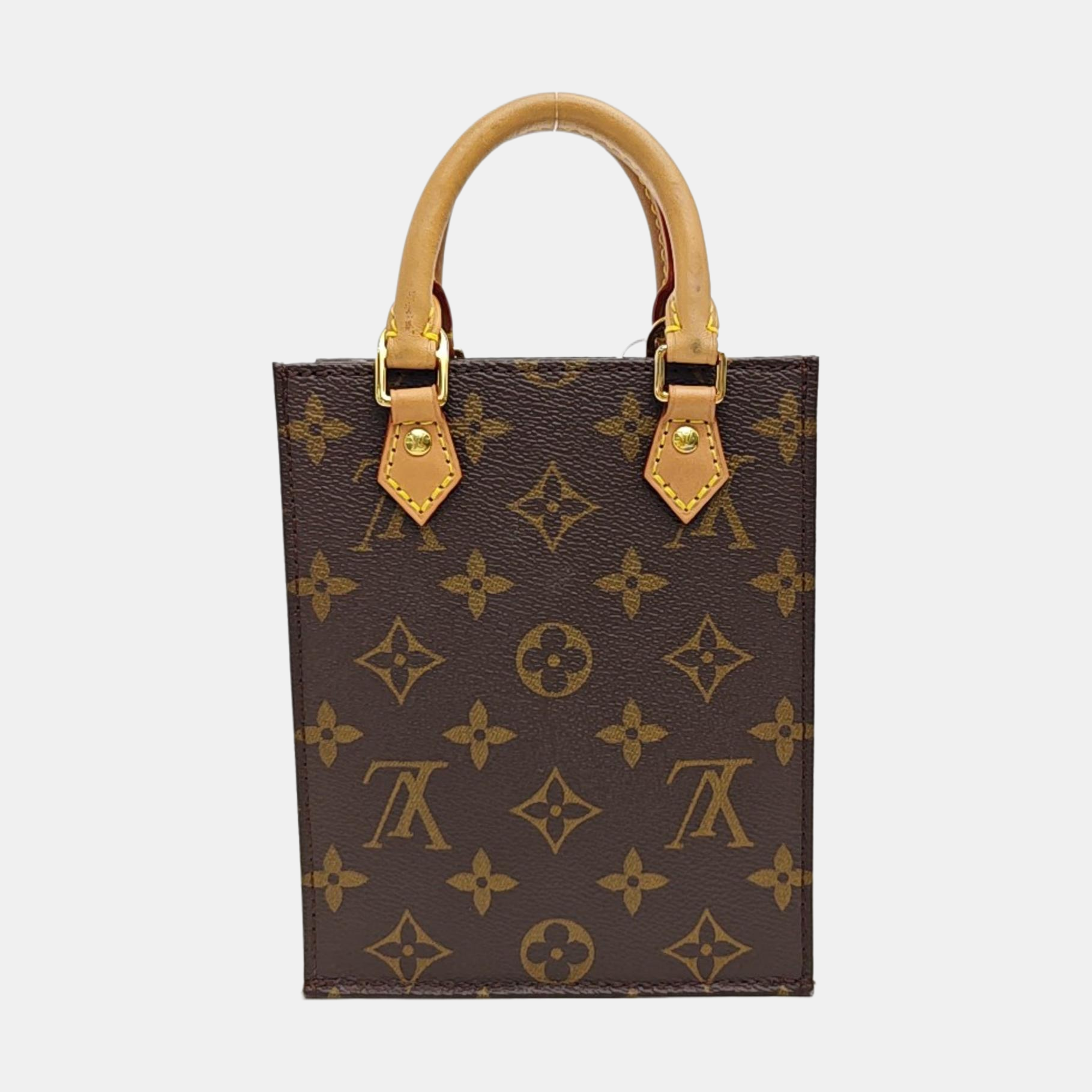 SAC PLAT Mini Monogram Coated Canvas Brown