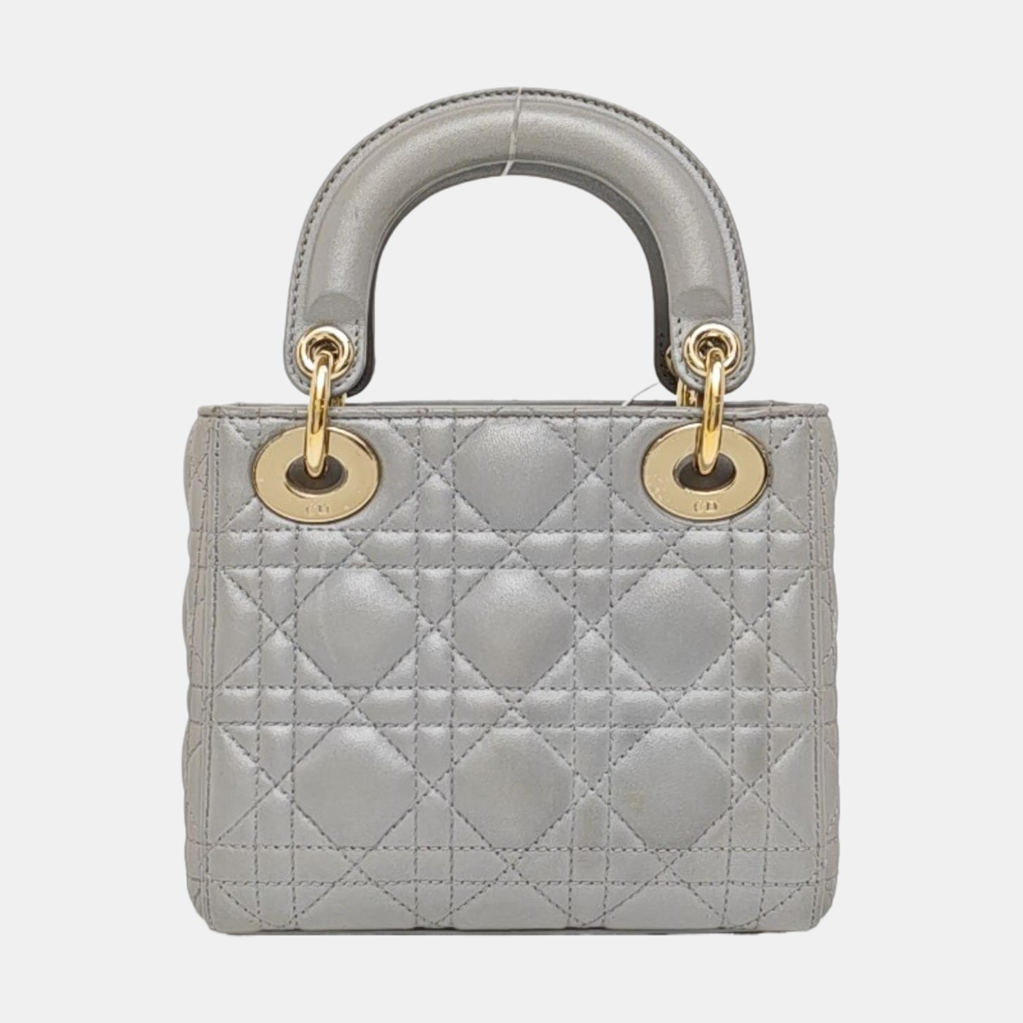 Lady Dior Mini Cannage Lambskin Gray
