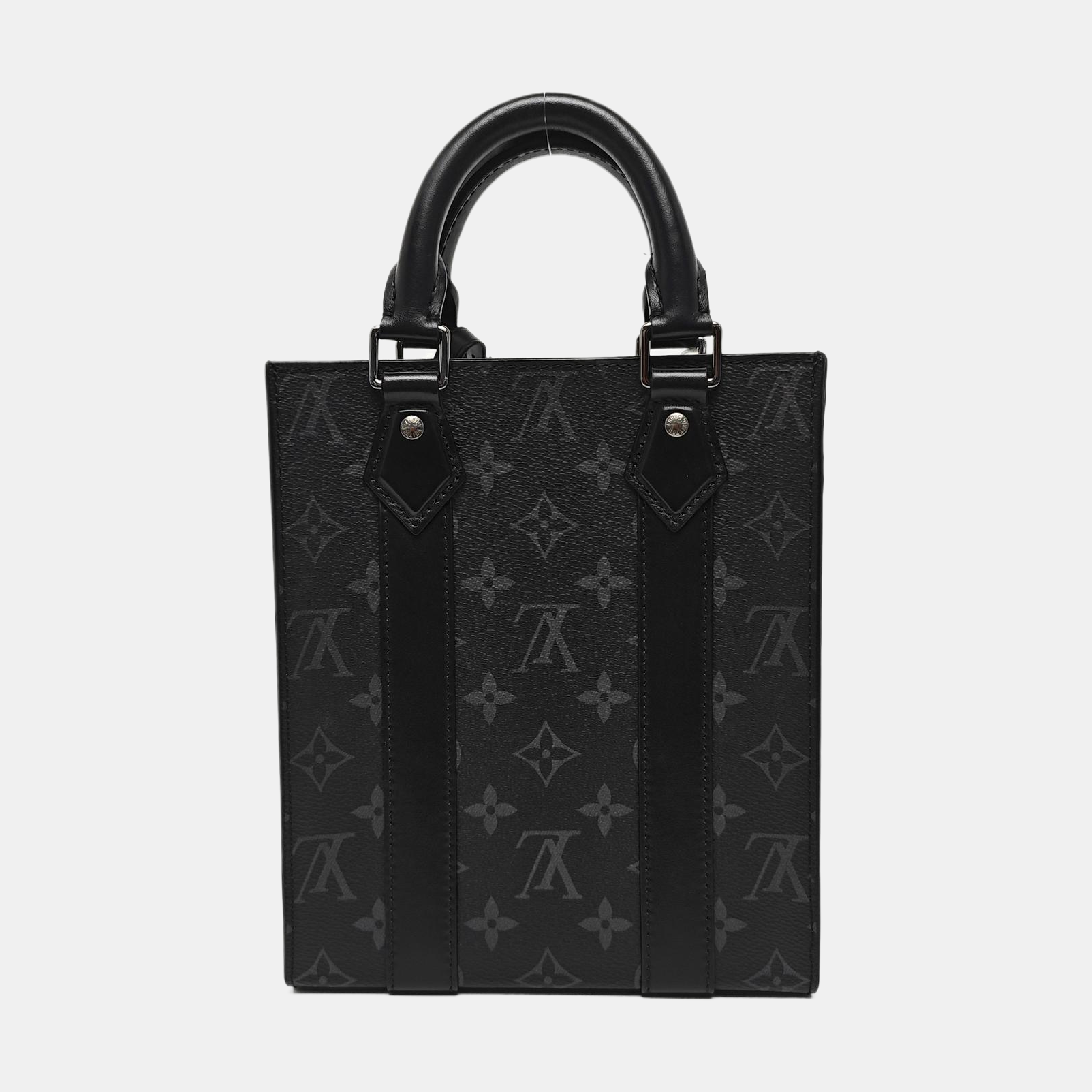 SAC PLAT Monogram Coated Canvas Black