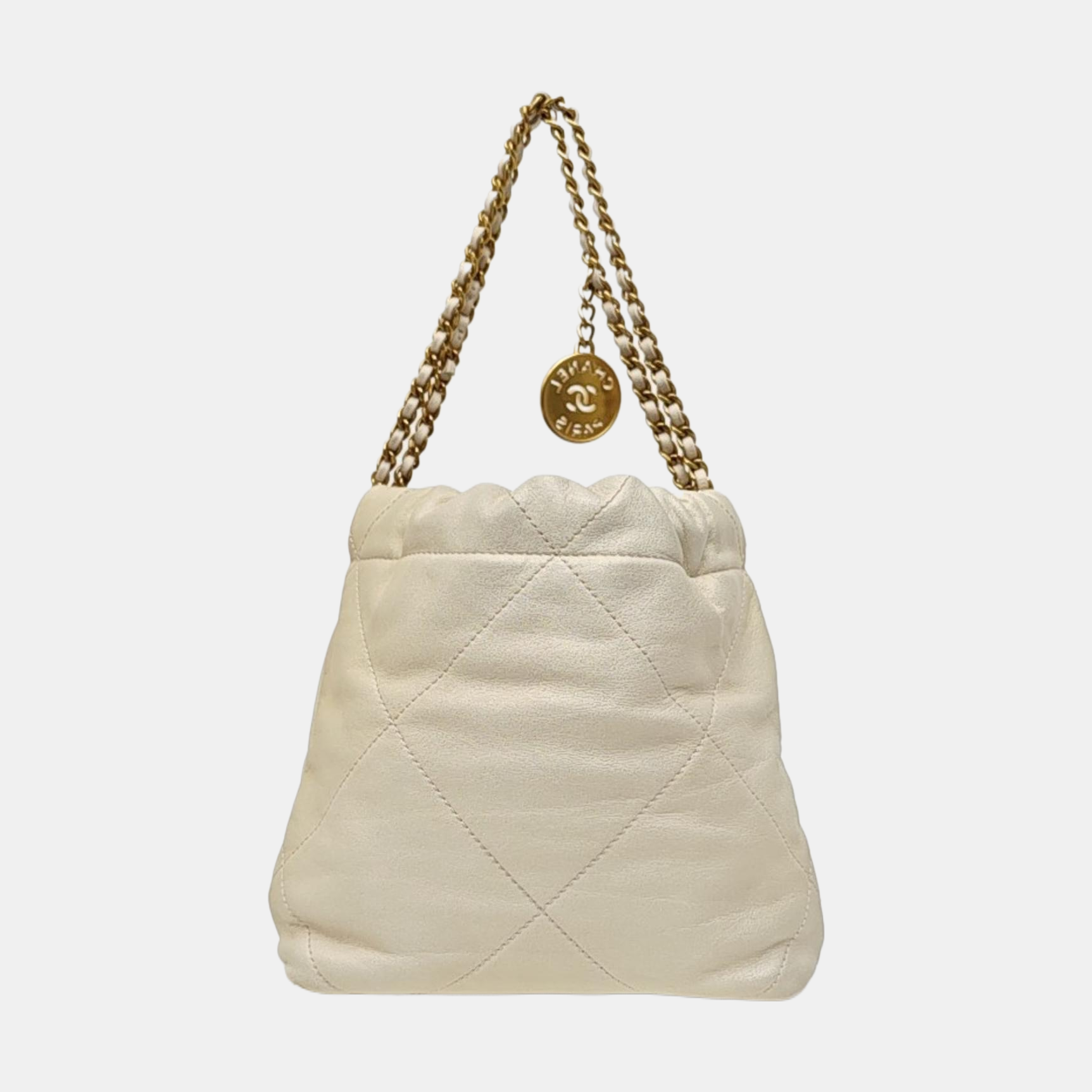 CHANEL 22 Mini Quilted Calfskin Beige
