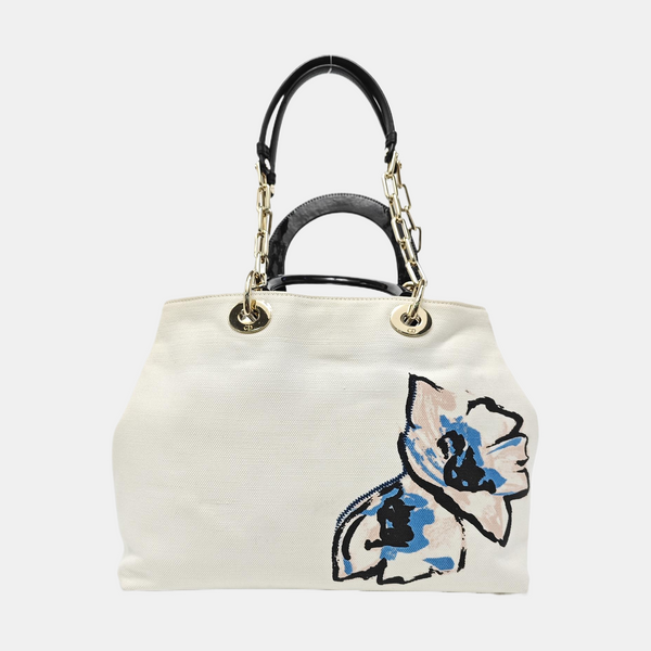 Lady Dior Large Canvas White