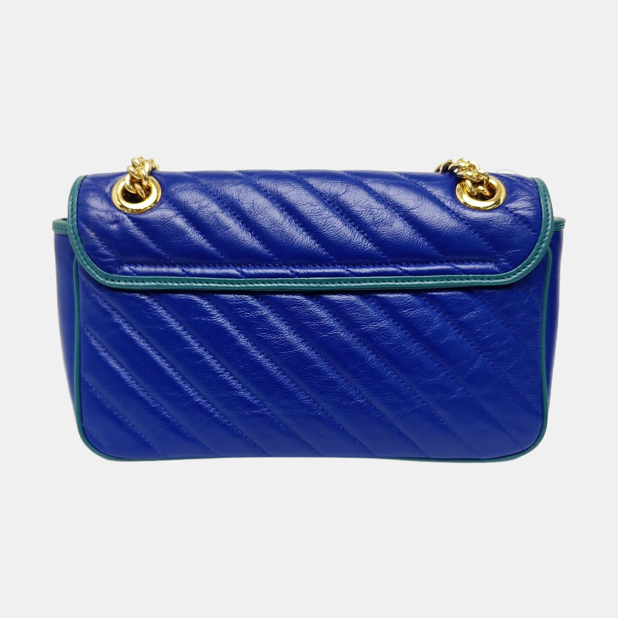 GG Marmont Medium Quilted Calfskin Blue