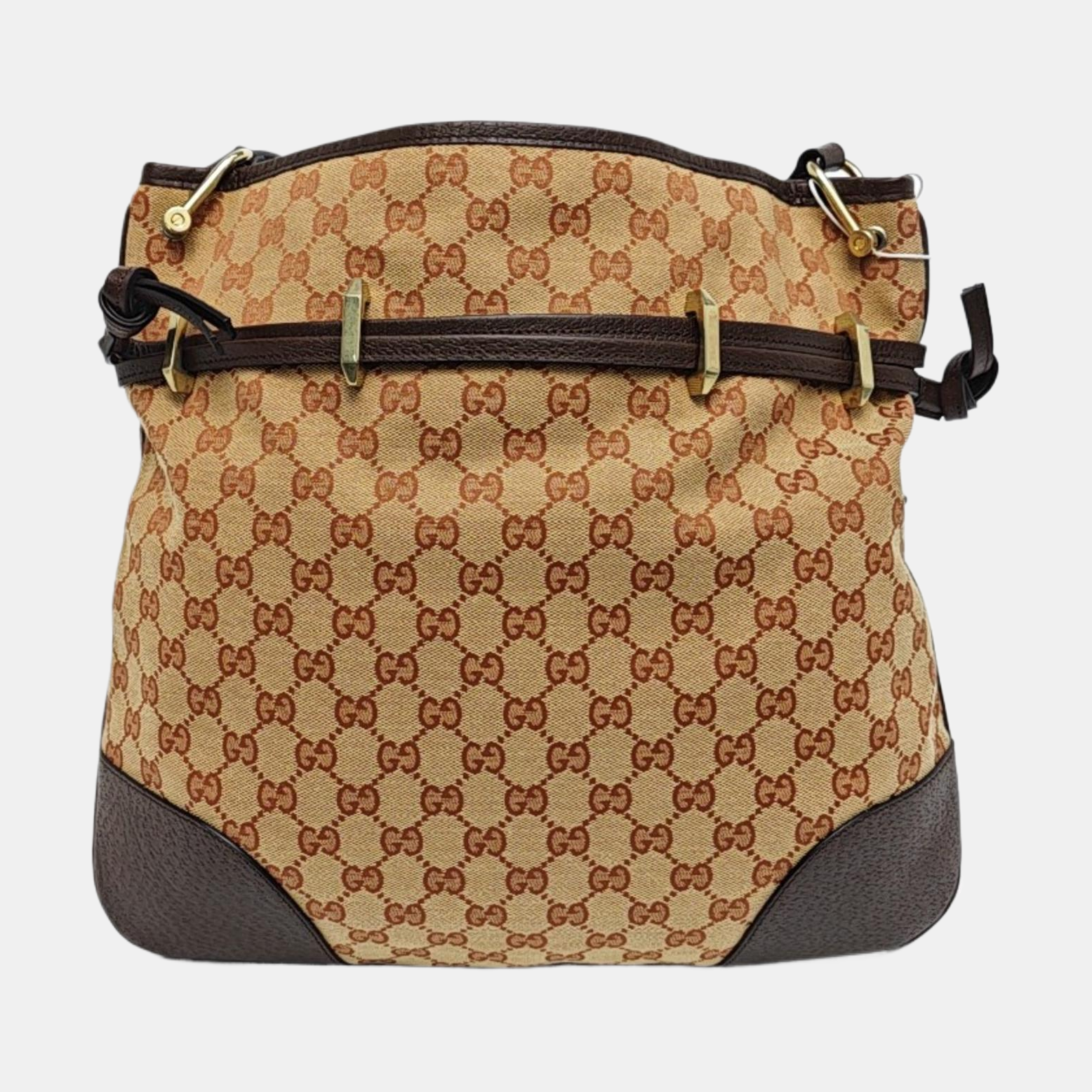 Authenticated pre-owned  Horsebit Chain Monogram Canvas Brown - Shoulder Bag at Looply