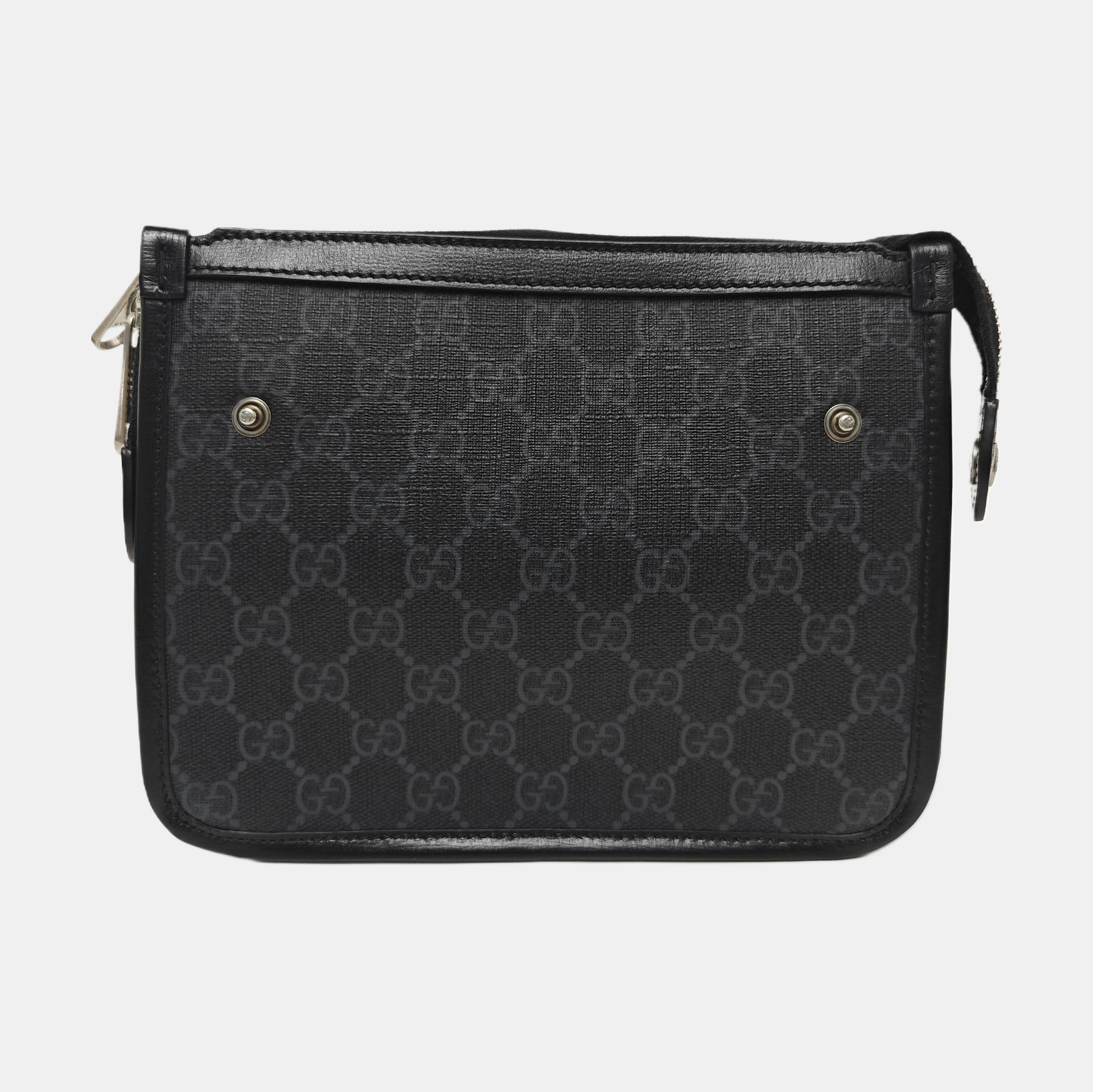 Monogram Coated Canvas Crossbody Bag Black