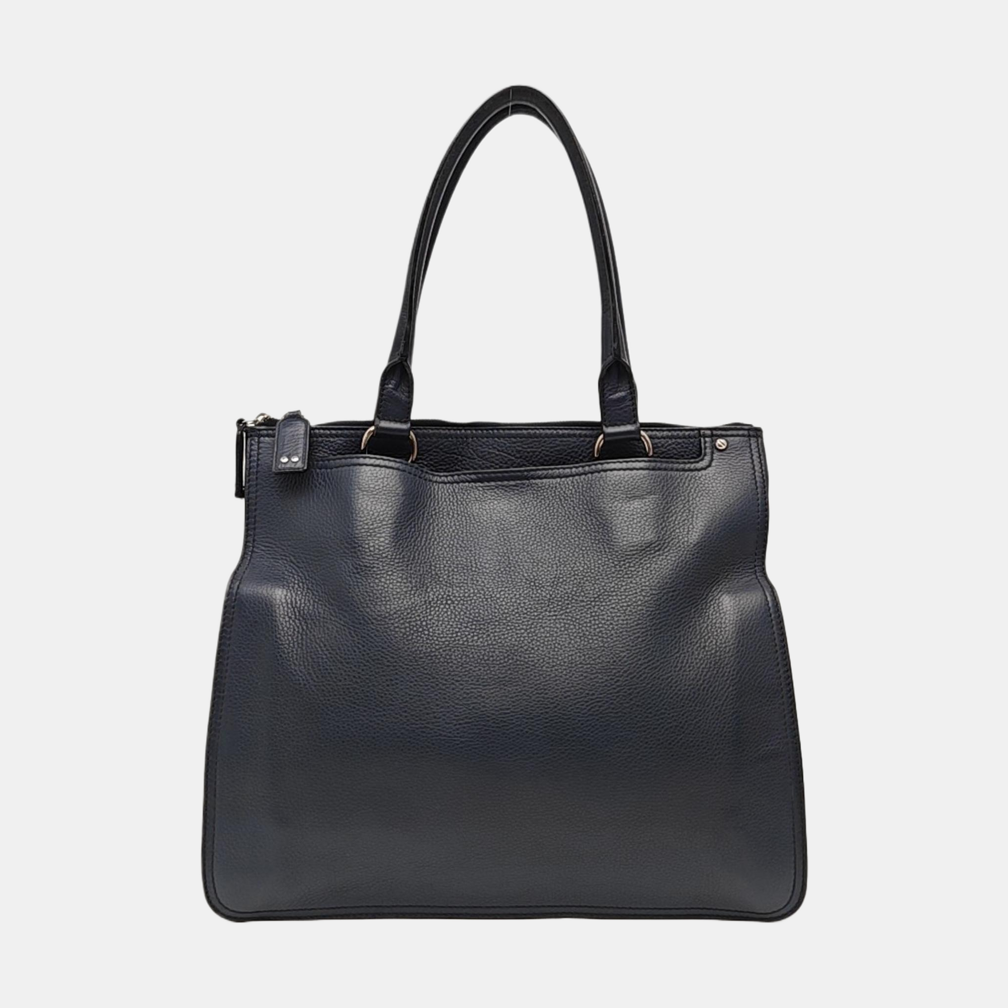Calfskin Top Handle Bag Blue