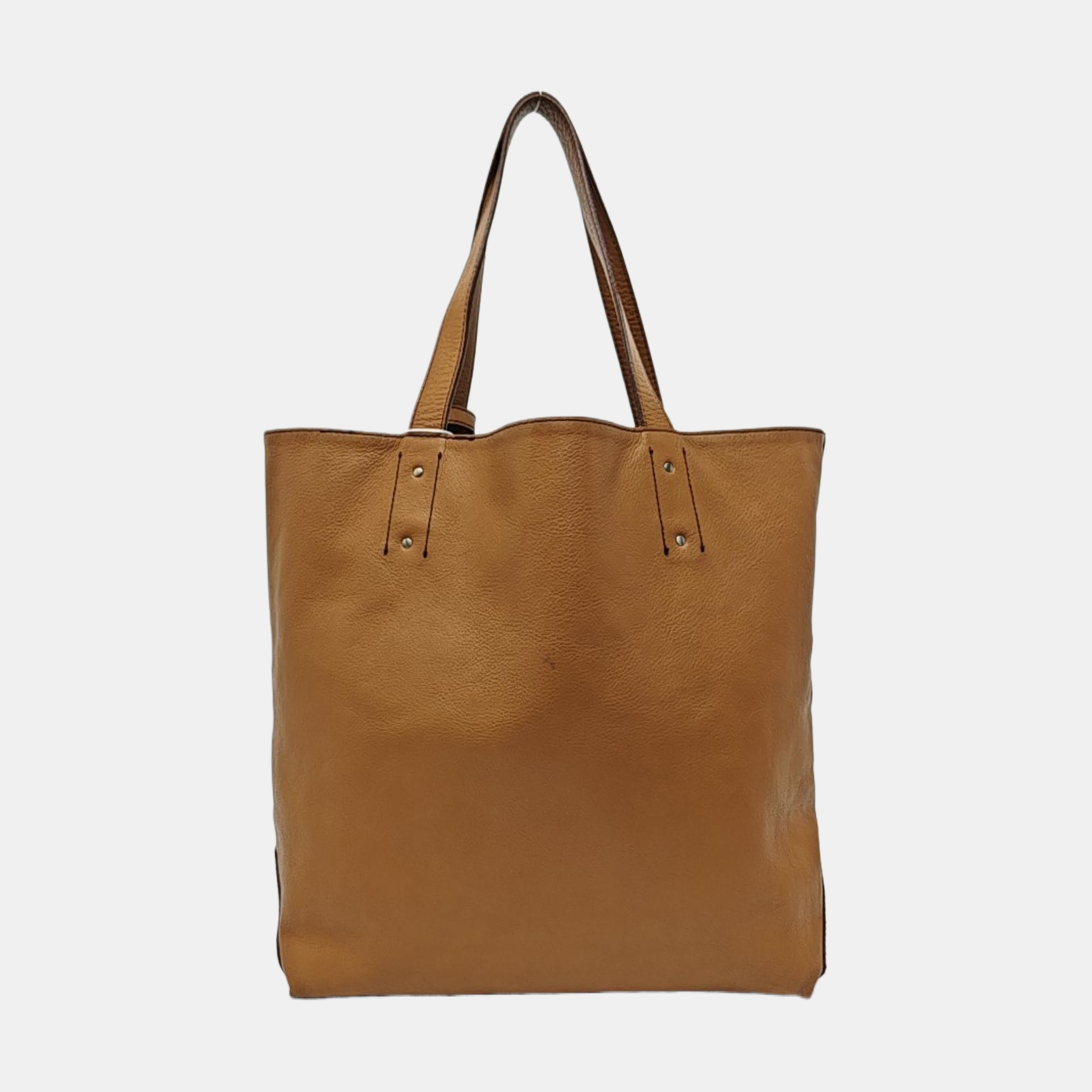 Calfskin Top Handle Bag Brown