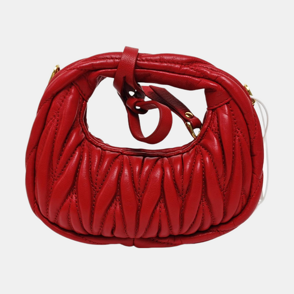Wander Matelassé Super Mini Quilted Lambskin Red