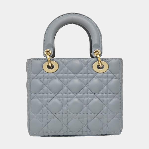 Lady Dior Small Cannage Lambskin Blue