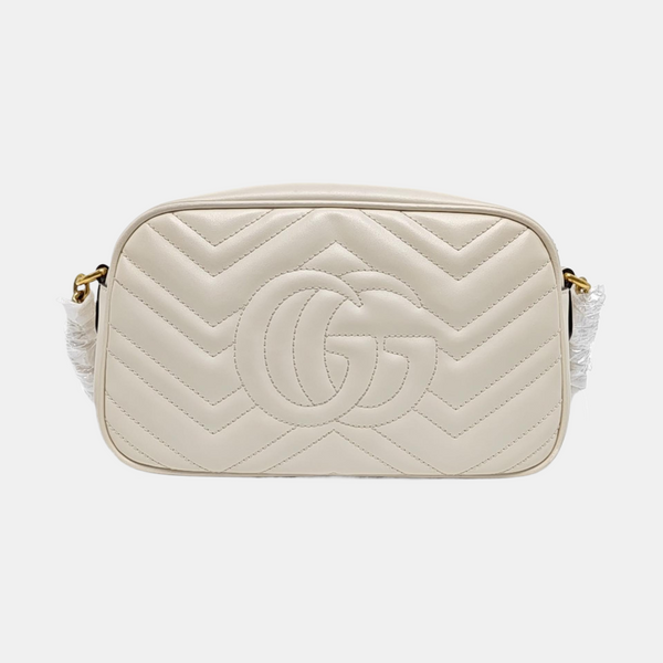 Authenticated pre-owned  GG Marmont Small Quilted Calfskin White - Shoulder Bag at Looply