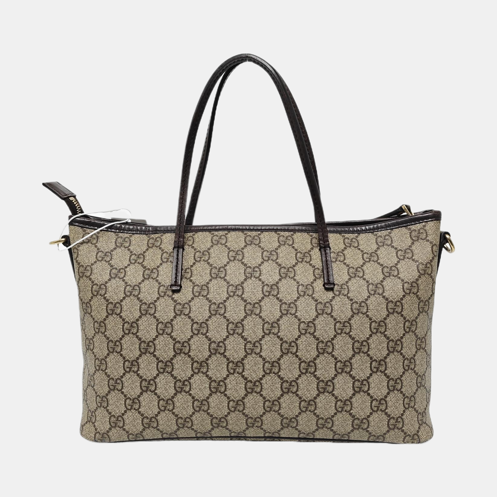 Monogram Coated Canvas Tote Bag Brown