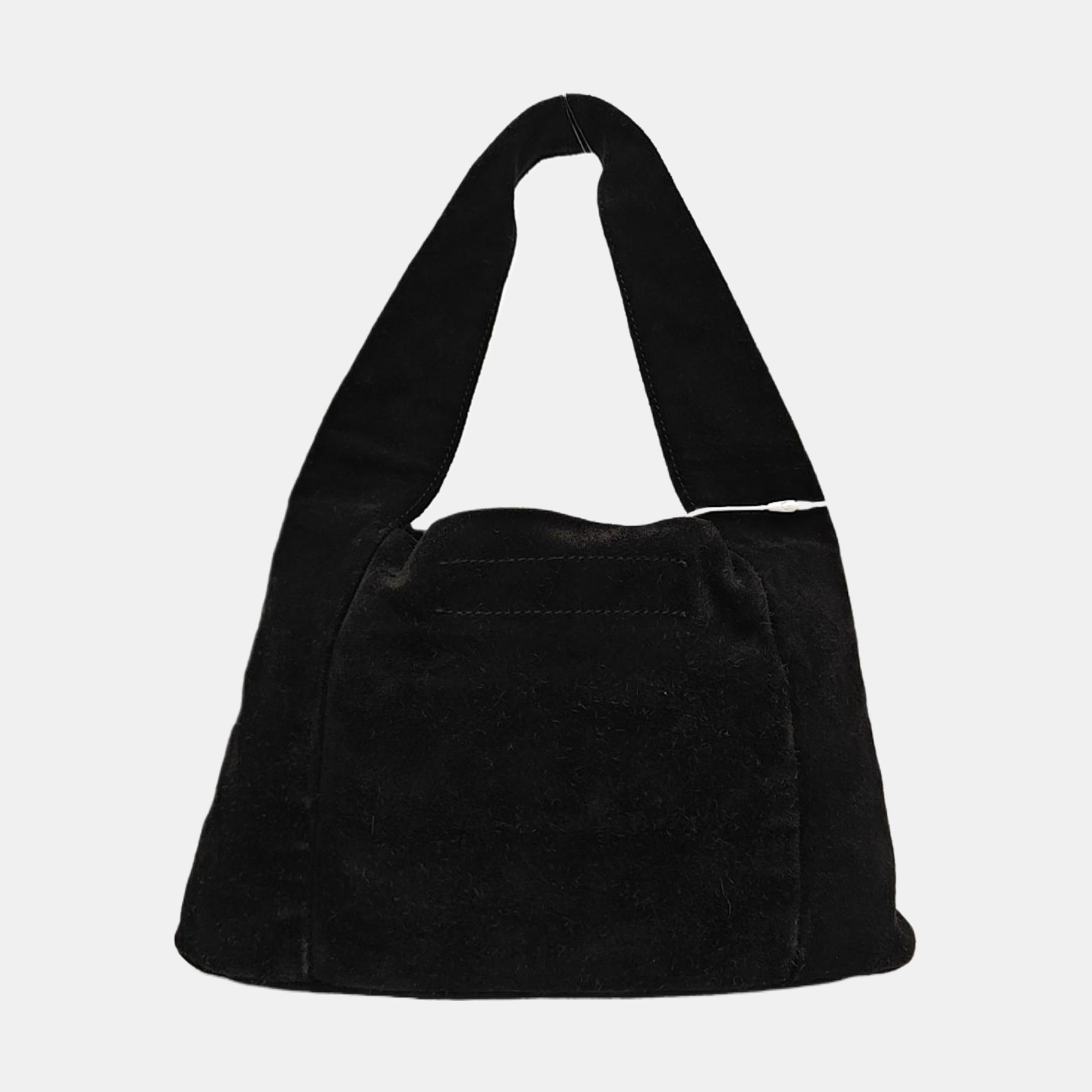 Suede Top Handle Bag Black