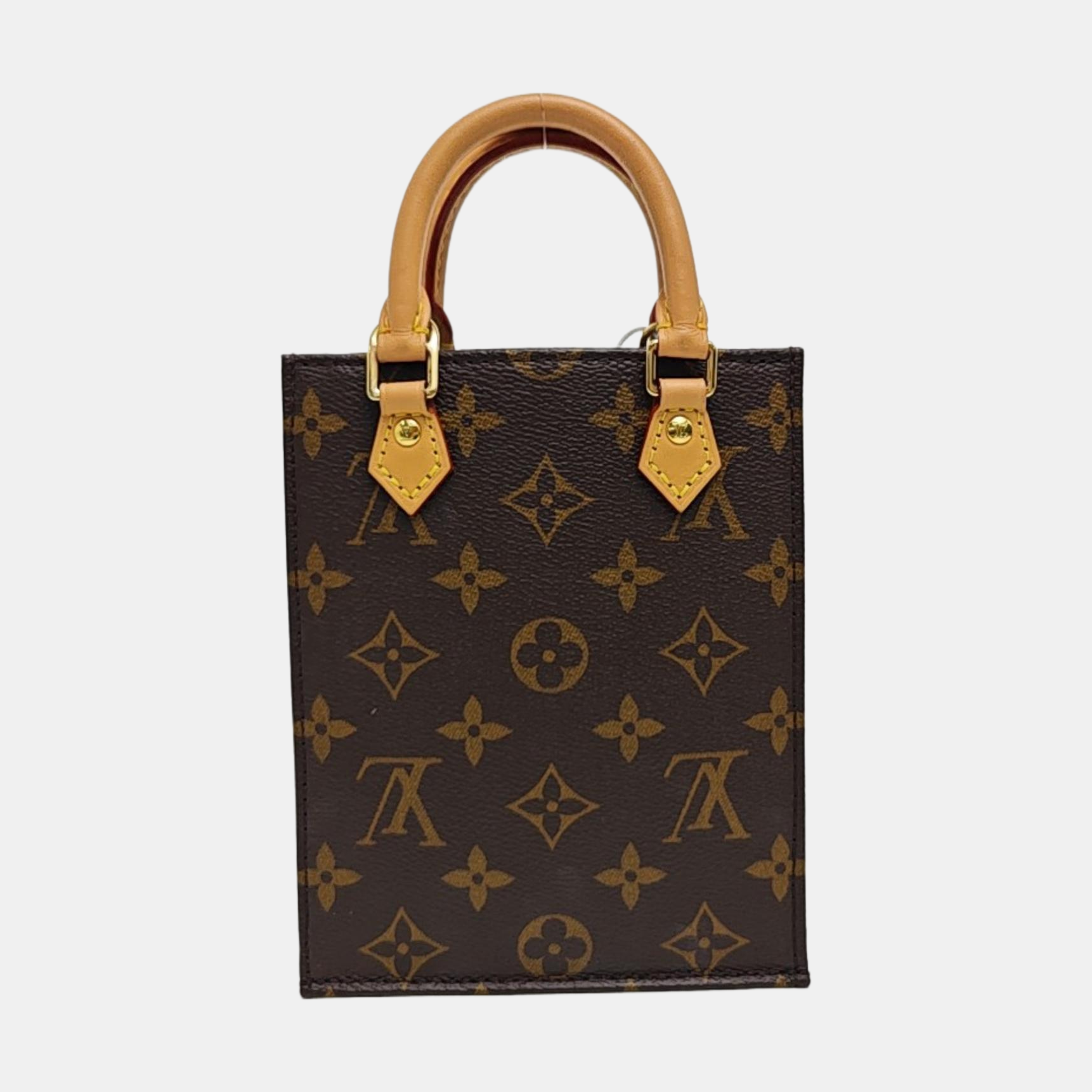 SAC PLAT Mini Monogram Coated Canvas Brown