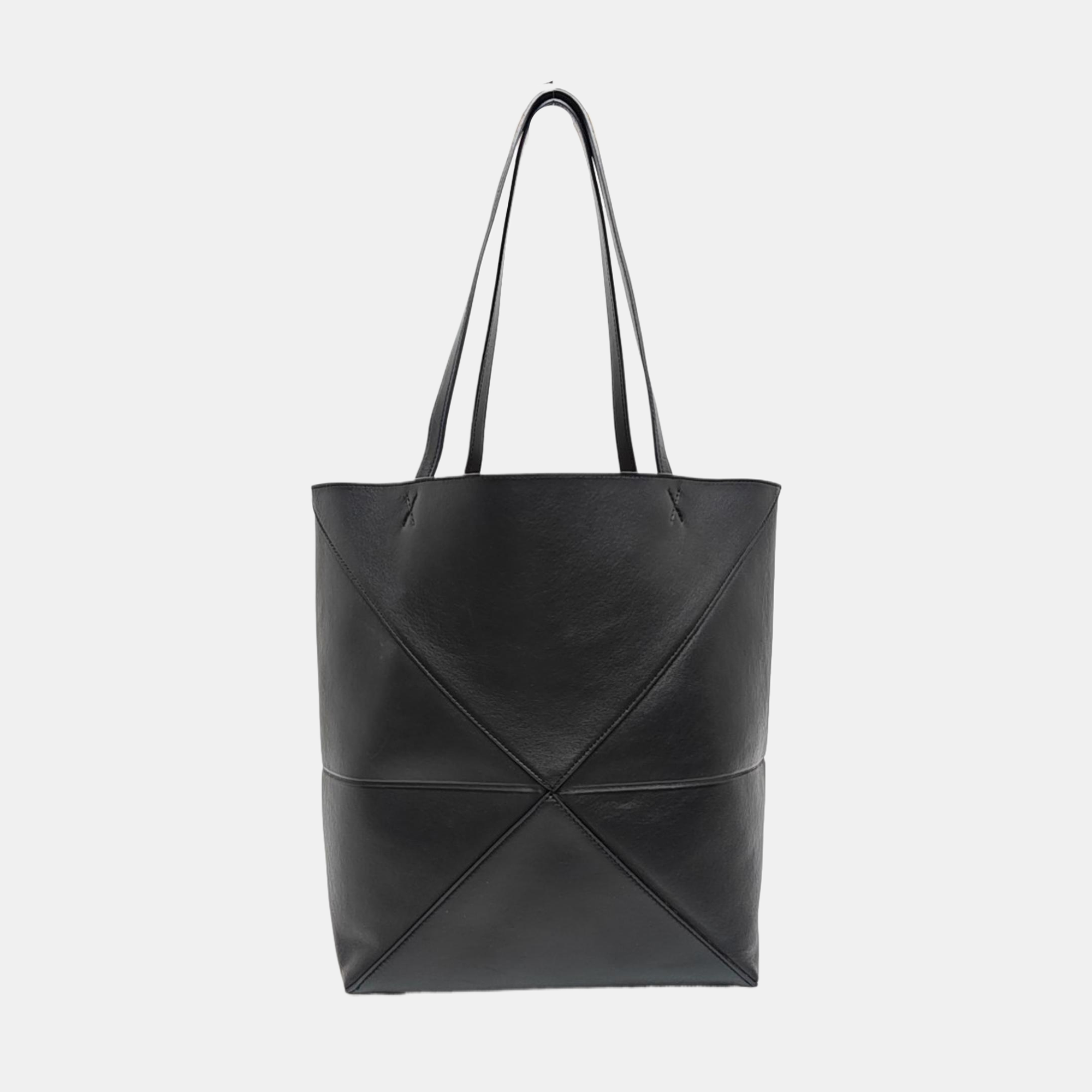 Puzzle Fold Medium Quilted Calfskin Black