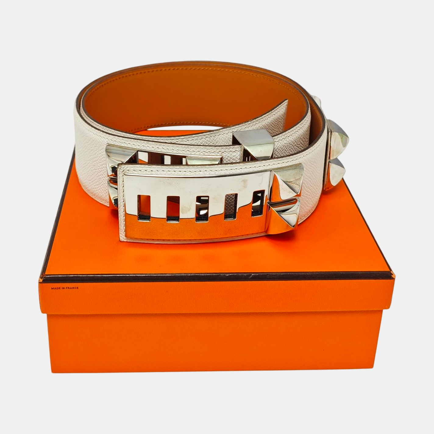 Leather Belt White