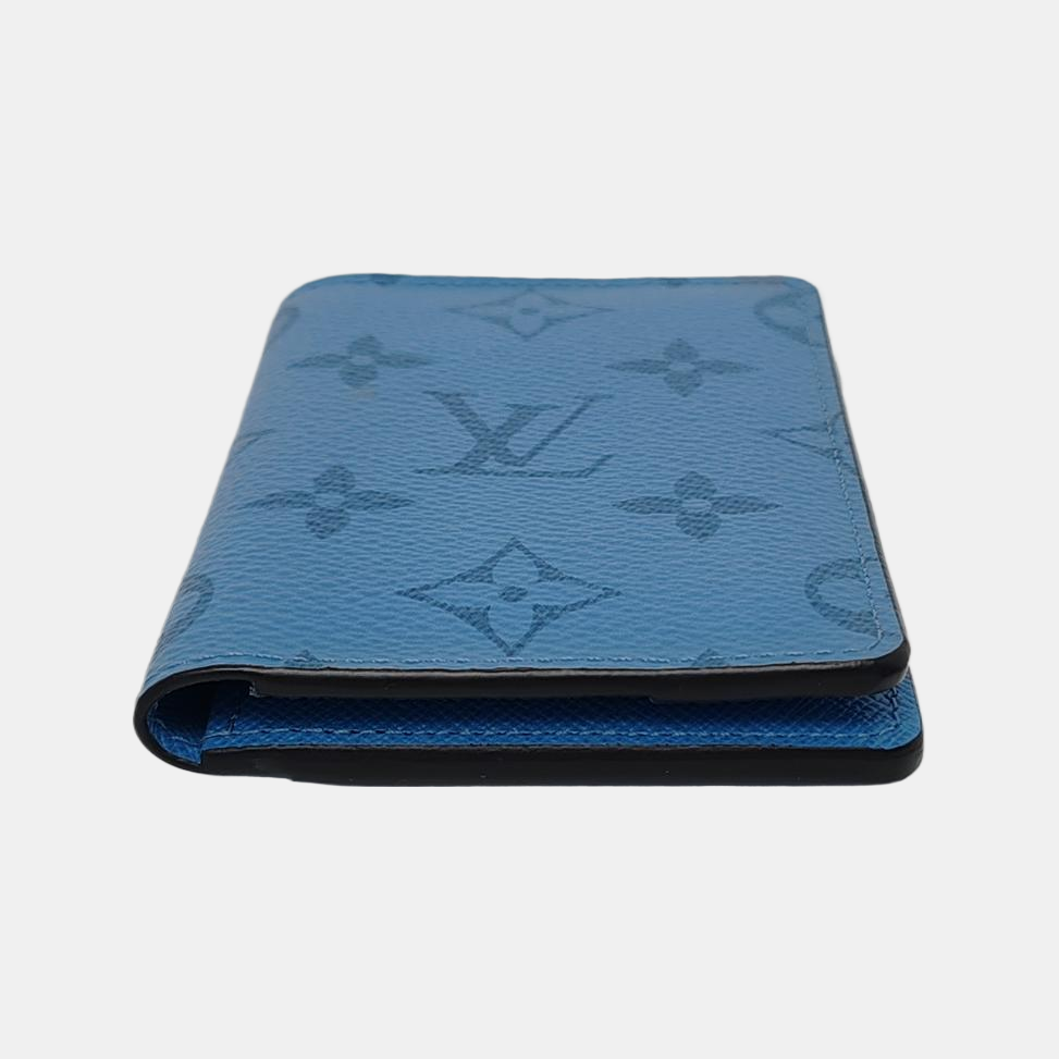Monogram Coated Canvas Blue Card Holder