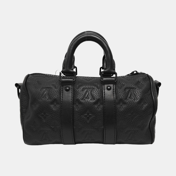 KEEPALL 25 Monogram Calfskin Black