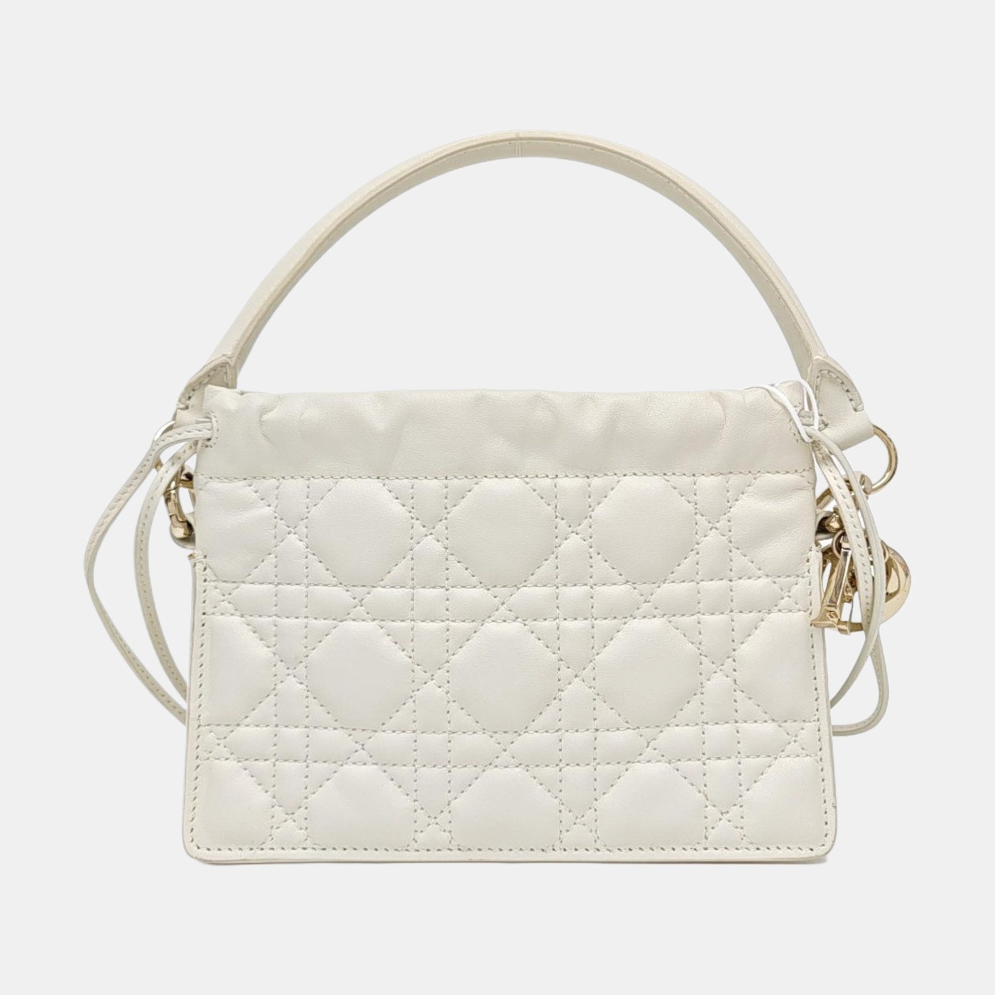 Lady Dior Milly Mini Cannage Lambskin White