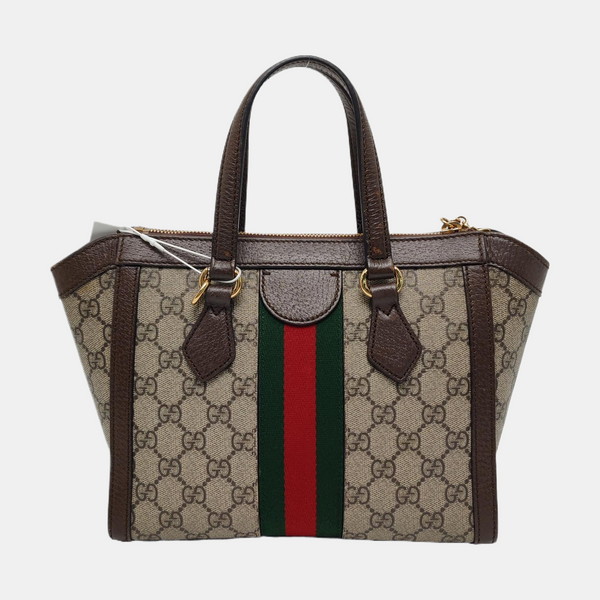 Ophidia Small Monogram Coated Canvas Beige