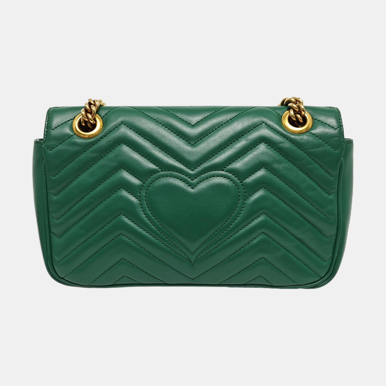 Authenticated pre-owned  GG Marmont Medium Quilted Calfskin Green - Shoulder Bag at Looply