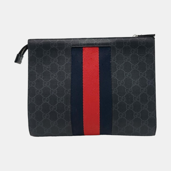 GG Supreme Monogram Coated Canvas Gray