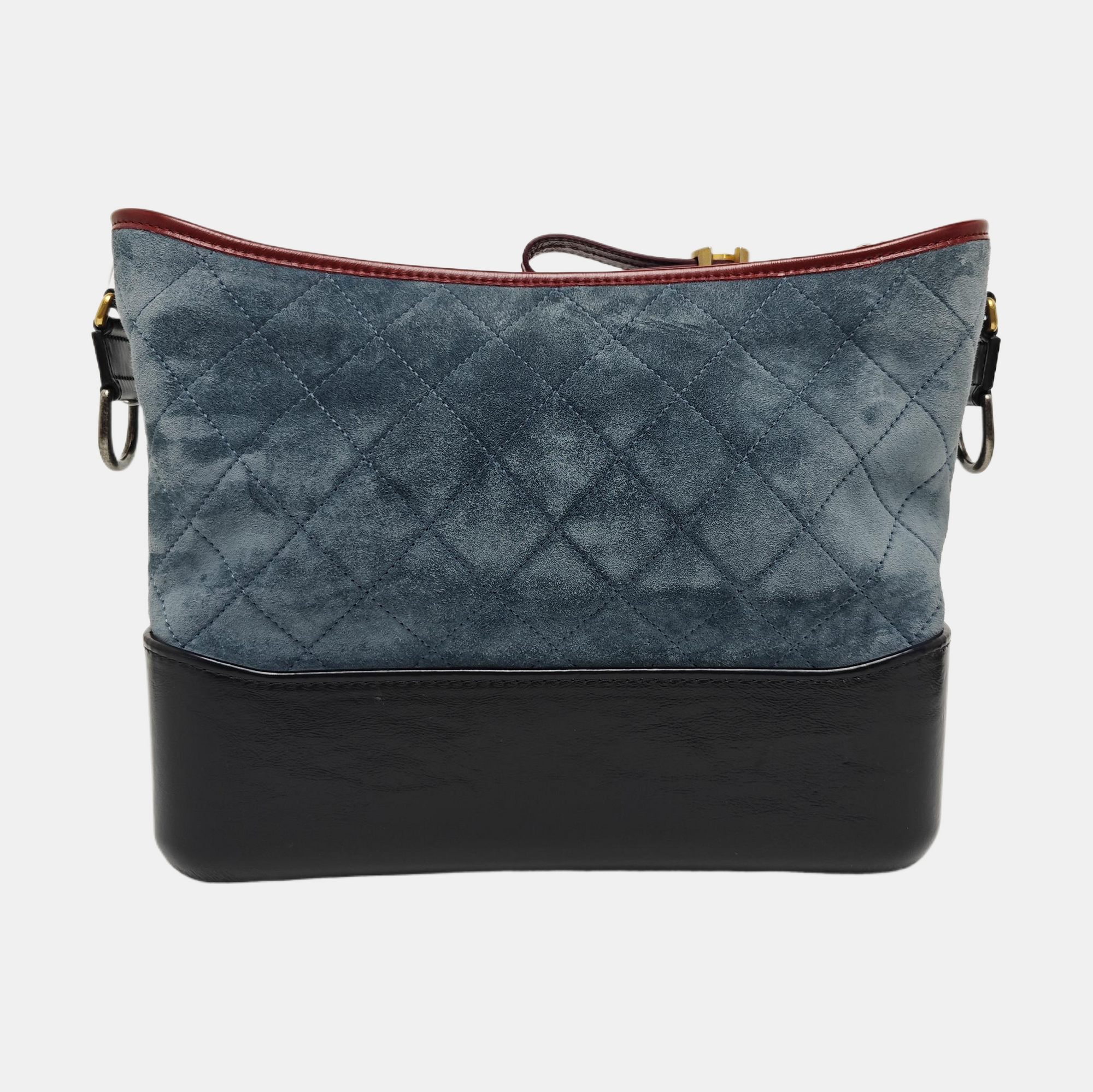 GABRIELLE Medium Quilted Suede Blue