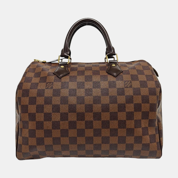 Authenticated pre-owned  SPEEDY 30 Damier Ebene Coated Canvas Brown - Top Handle Bag at Looply