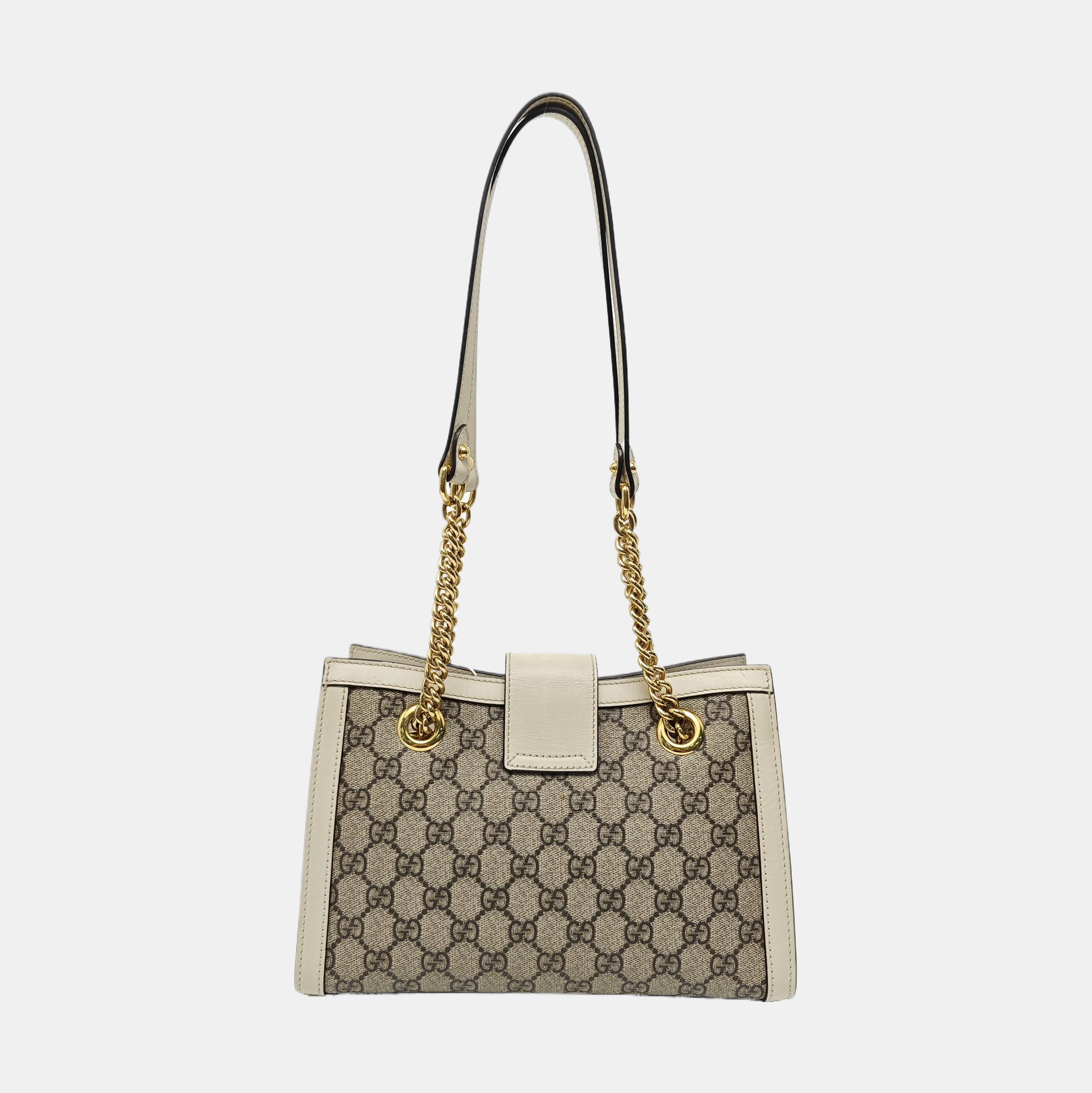 Padlock Small Monogram Coated Canvas Beige