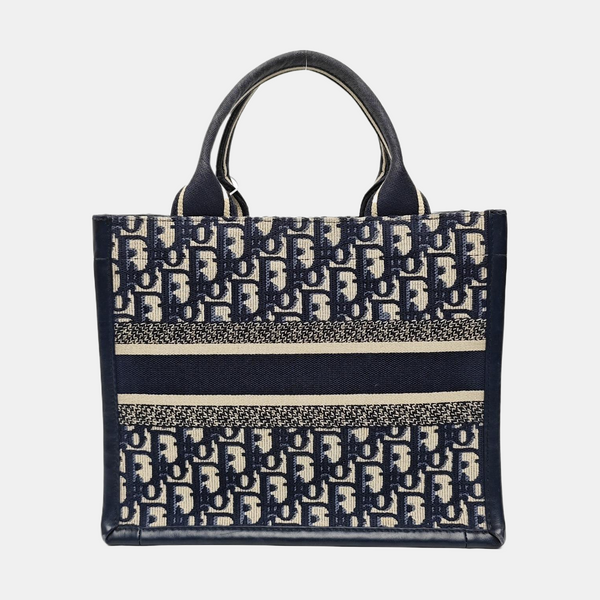 Book Tote Small Oblique Canvas Blue