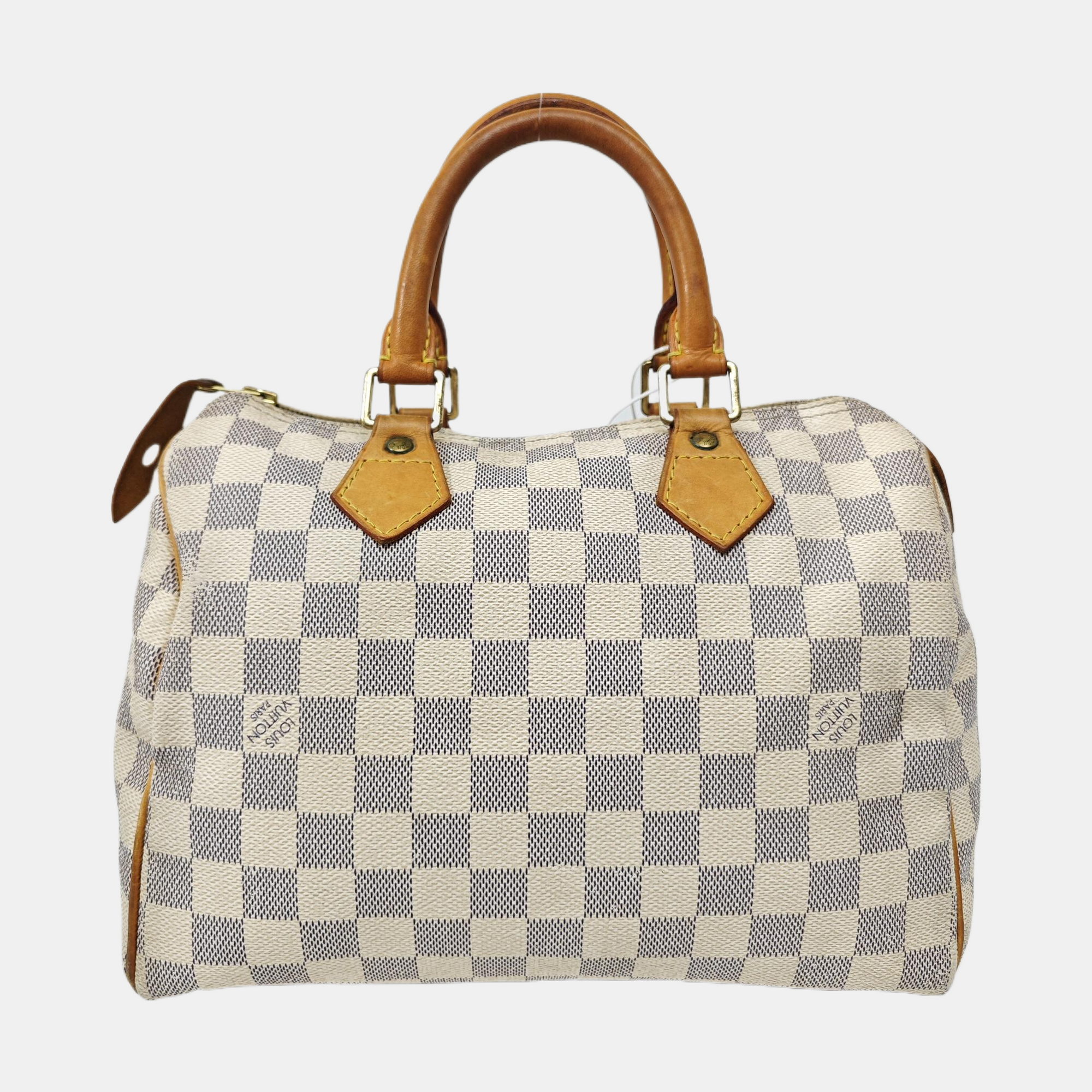 SPEEDY 25 Damier Azur Coated Canvas White